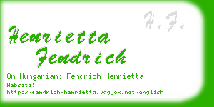 henrietta fendrich business card